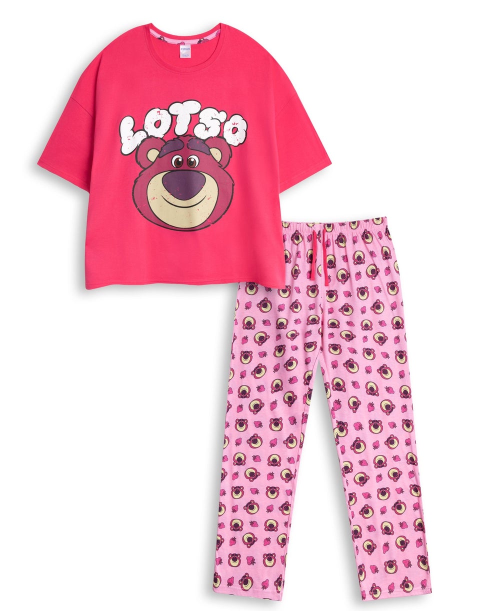 Vanilla Underground Disney Lotso Adults Pink Short Sleeve Long Leg Pyjama Set