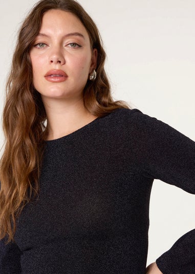 Blue Vanilla Navy Glitter Mini Dress With Back Tie