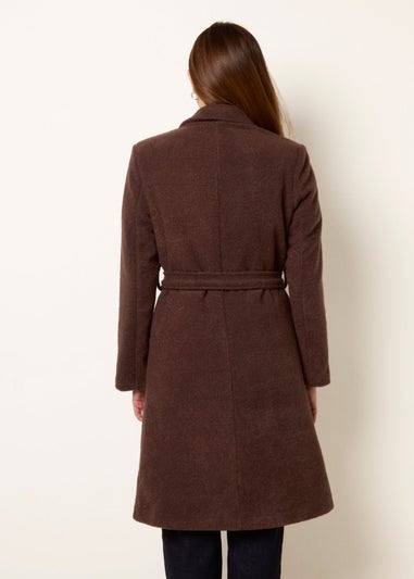 Blue Vanilla Brown Belted Long Coat