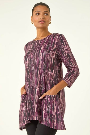 Roman Purple Printed Pocket Swing Top