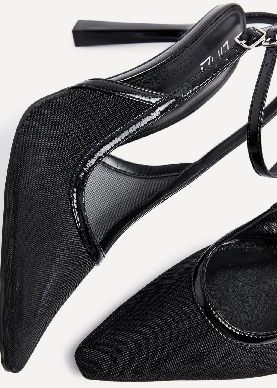 Linzi Louella Black Mesh Stiletto Court Heel