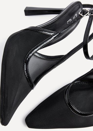 Linzi Louella Black Mesh Stiletto Court Heel