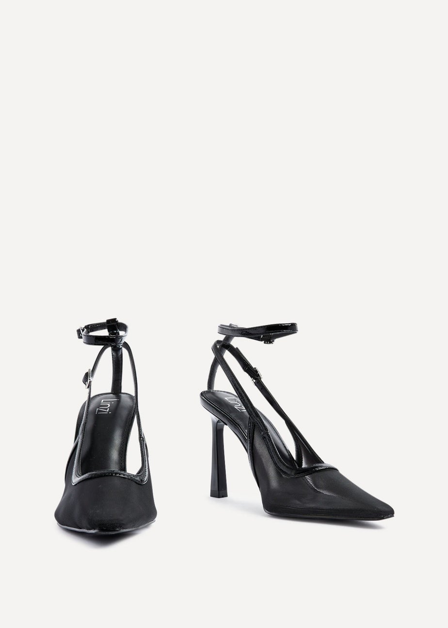 Linzi Louella Black Mesh Stiletto Court Heel