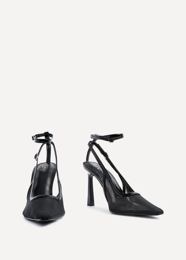 Linzi Louella Black Mesh Stiletto Court Heel