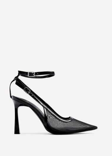 Linzi Louella Black Mesh Stiletto Court Heel