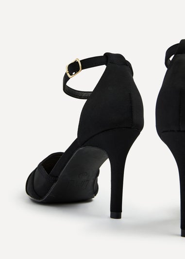 Linzi Serri Black Lycra Mesh Court Heel