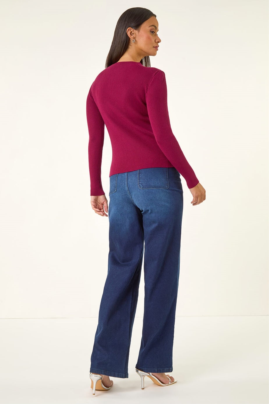 Dusk Burgundy Embellished Knit Jumper