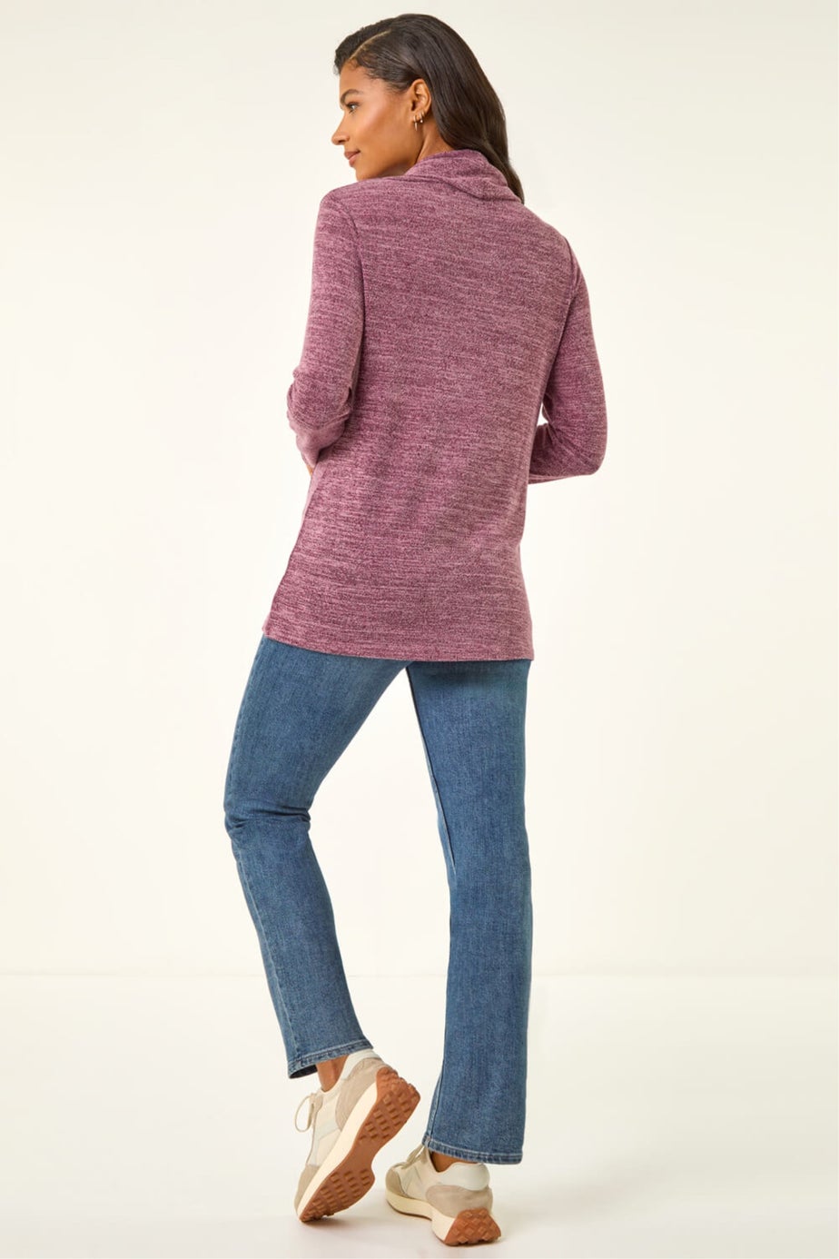 Roman Purple High Neck Buttoned Top