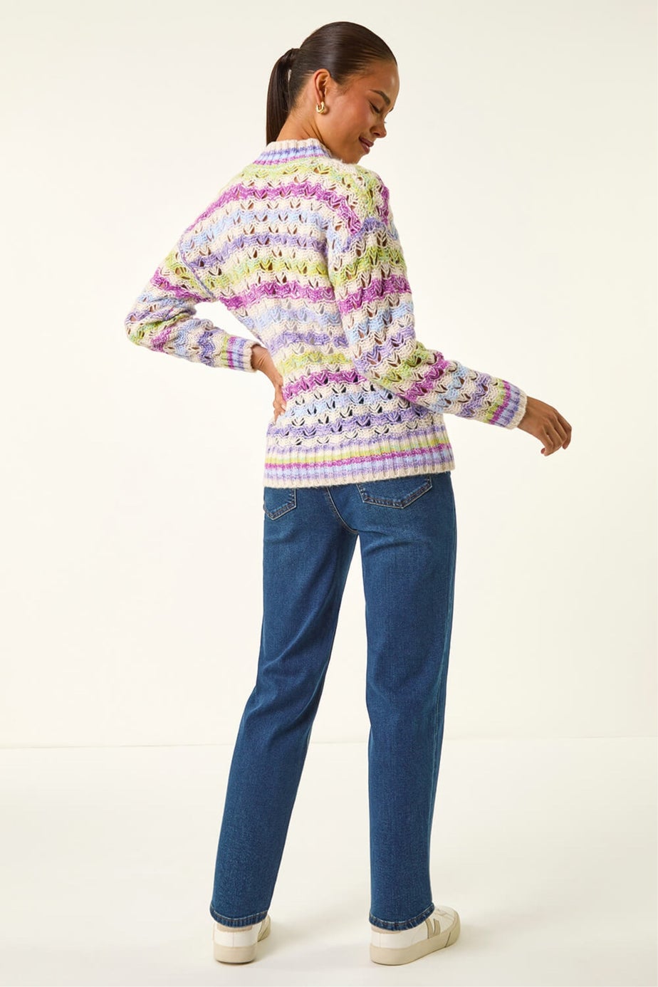 Roman Purple Petite Stripe Knit Jumper