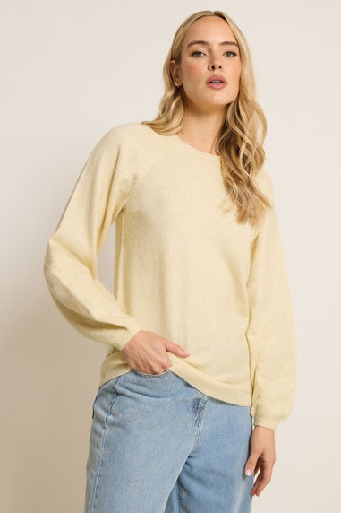 Long Tall Sally Butter Yellow Knit Balloon Sleeve Jumper