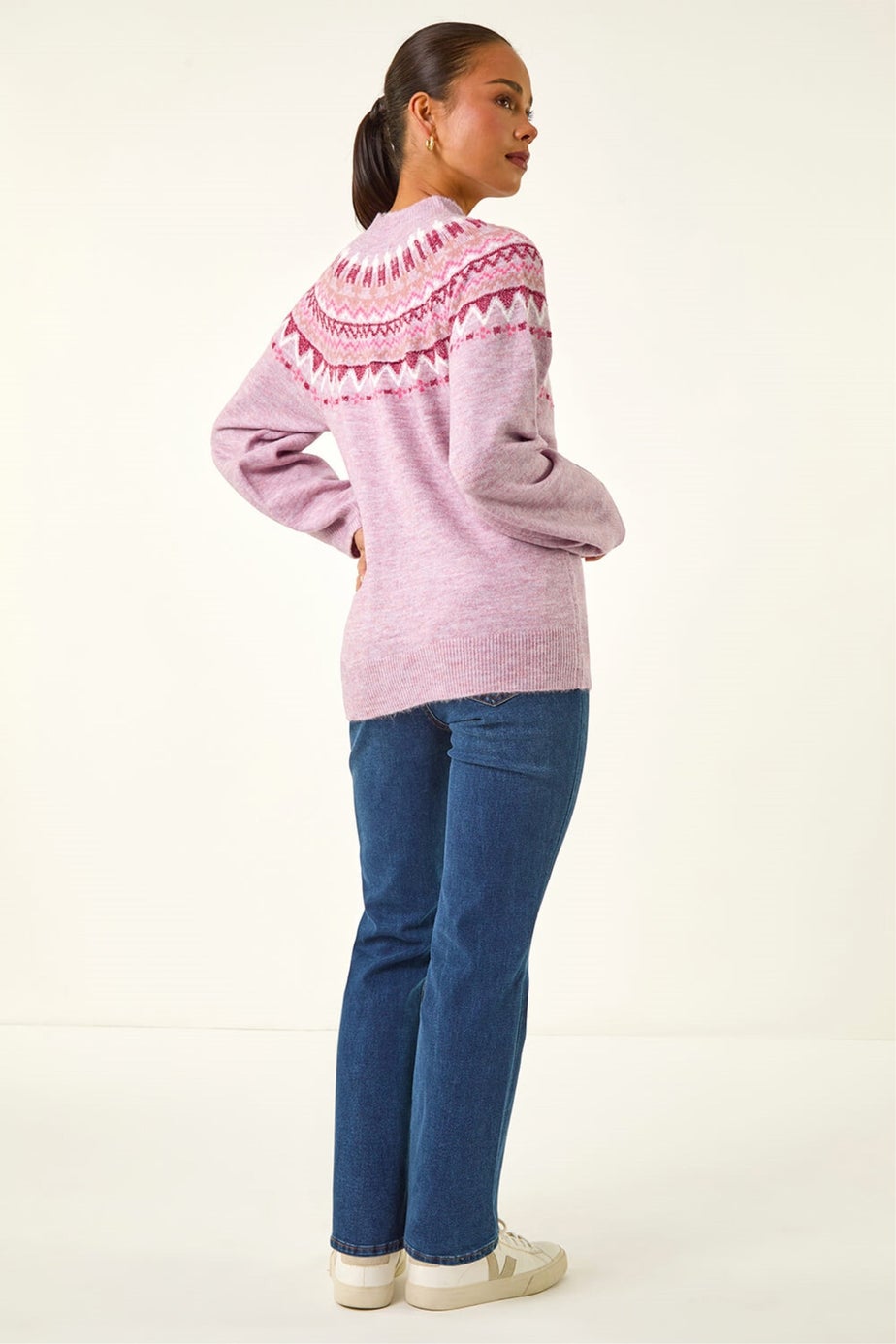 Roman Pink Petite Fairisle Knit Jumper