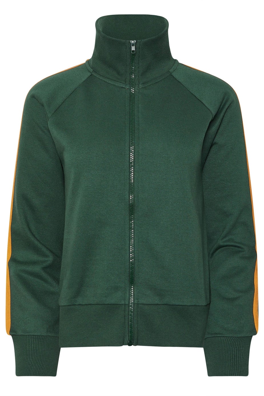 PixieGirl Petite Green & Yellow Stripe Collar Zip Sweatshirt