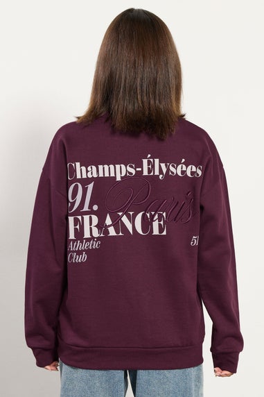 PixieGirl Petite Burgundy Red Slogan Sweatshirt