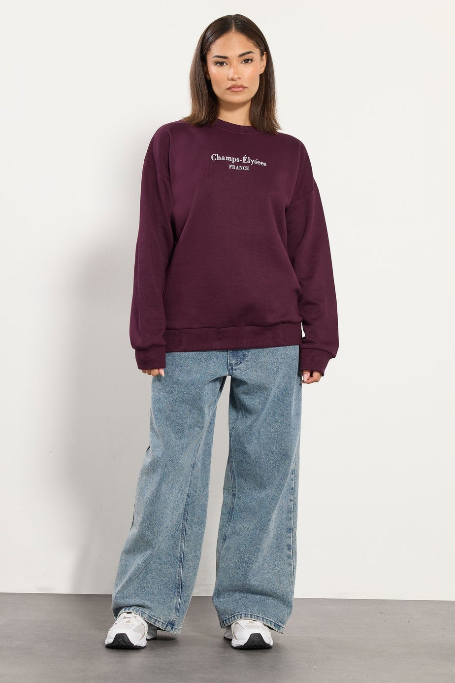 PixieGirl Petite Burgundy Red Slogan Sweatshirt