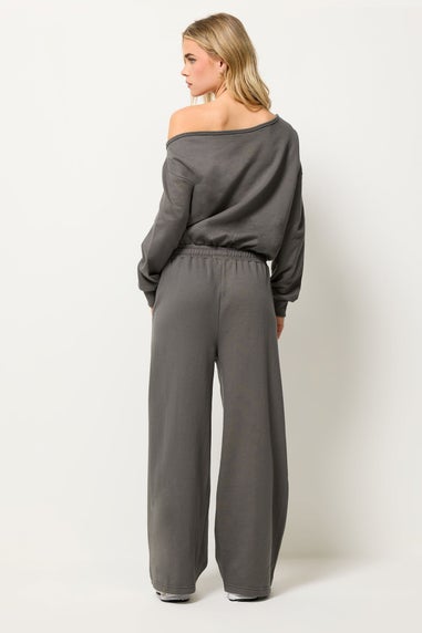 PixieGirl Petite Grey Jersey Slouch Wide Leg Jumpsuit