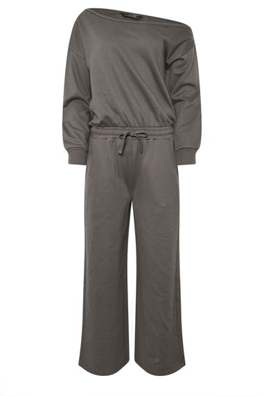 PixieGirl Petite Grey Jersey Slouch Wide Leg Jumpsuit