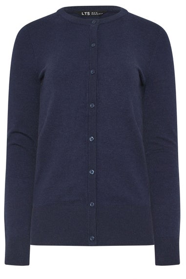 Long Tall Sally Navy Blue Crew Neck Button Cardigan