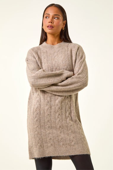 Roman Stone Petite Cable Knit Shift Dress