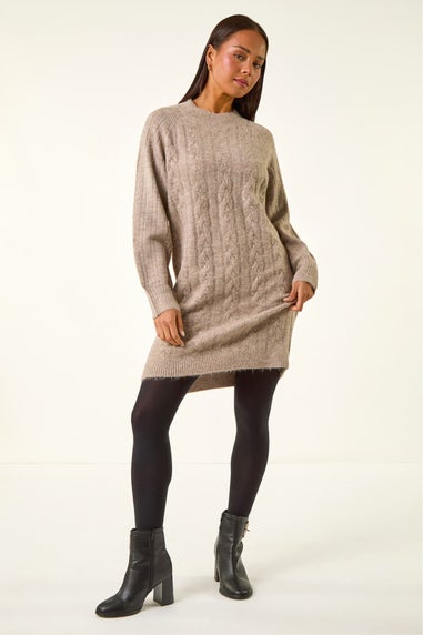 Roman Stone Petite Cable Knit Shift Dress