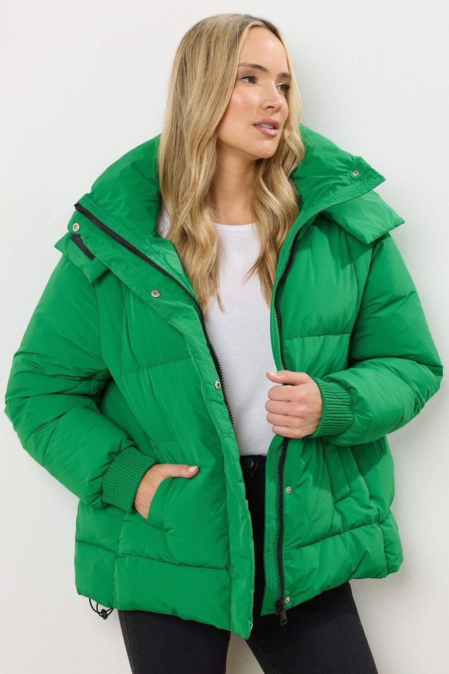 Long Tall Sally Green Oversized Padded Coat