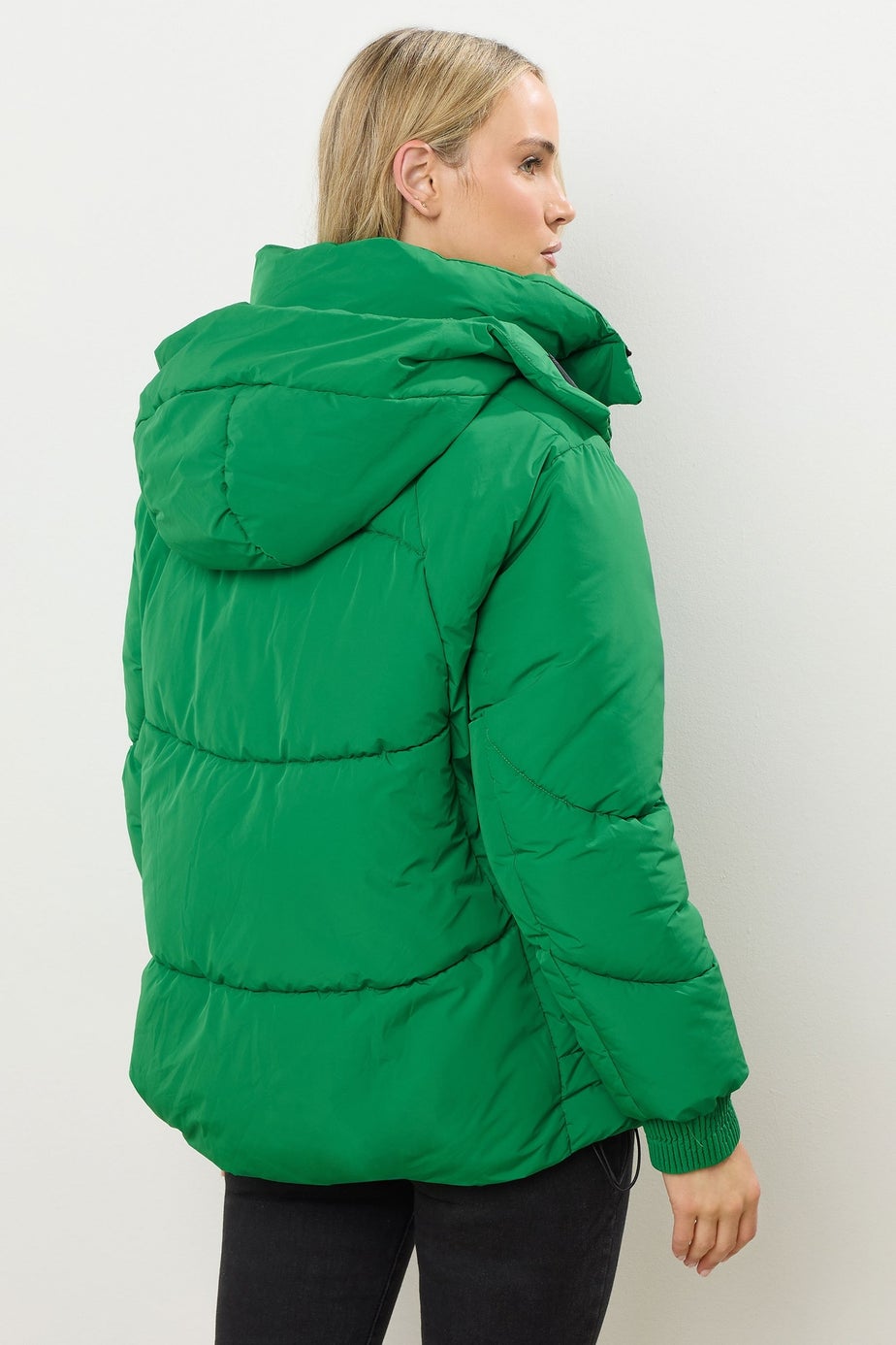 Long Tall Sally Green Oversized Padded Coat