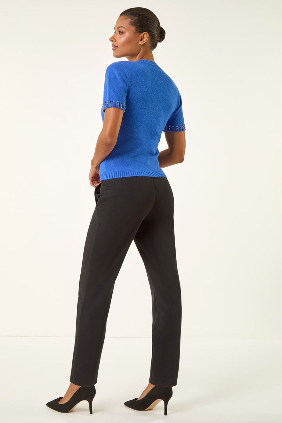 Roman Royal Blue Embellished Knitted Top