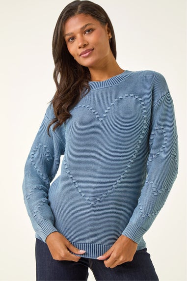 Roman Denim Heart Stitch Knit Jumper