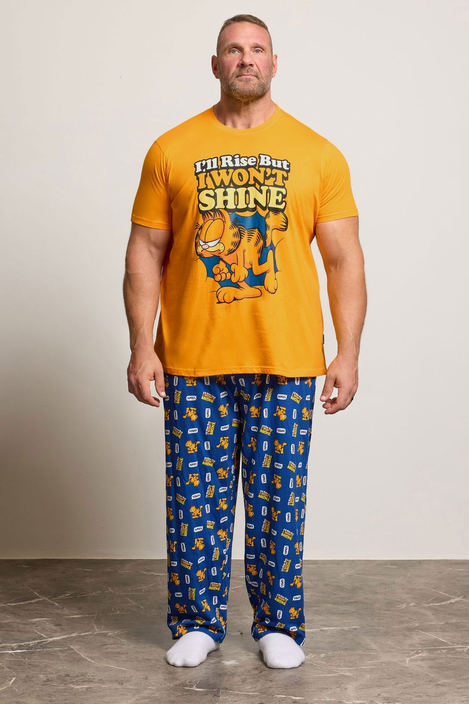 BadRhino Orange & Navy Blue Garfield Pyjama Set