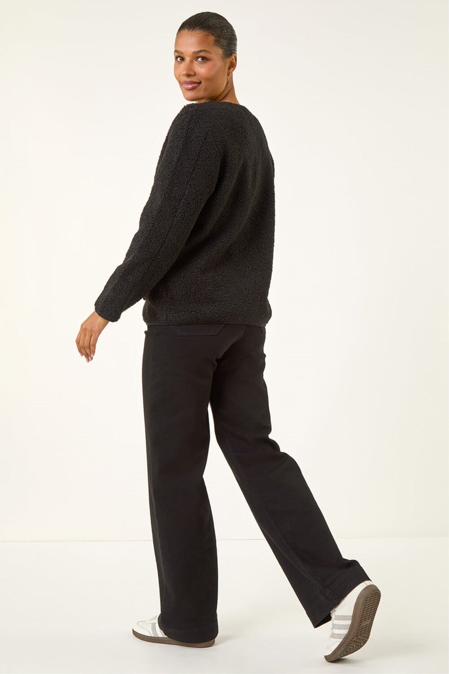 Roman Black Fleece Pocket Front Jacket