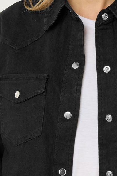 Long Tall Sally Black Denim Mid Wash Shirt