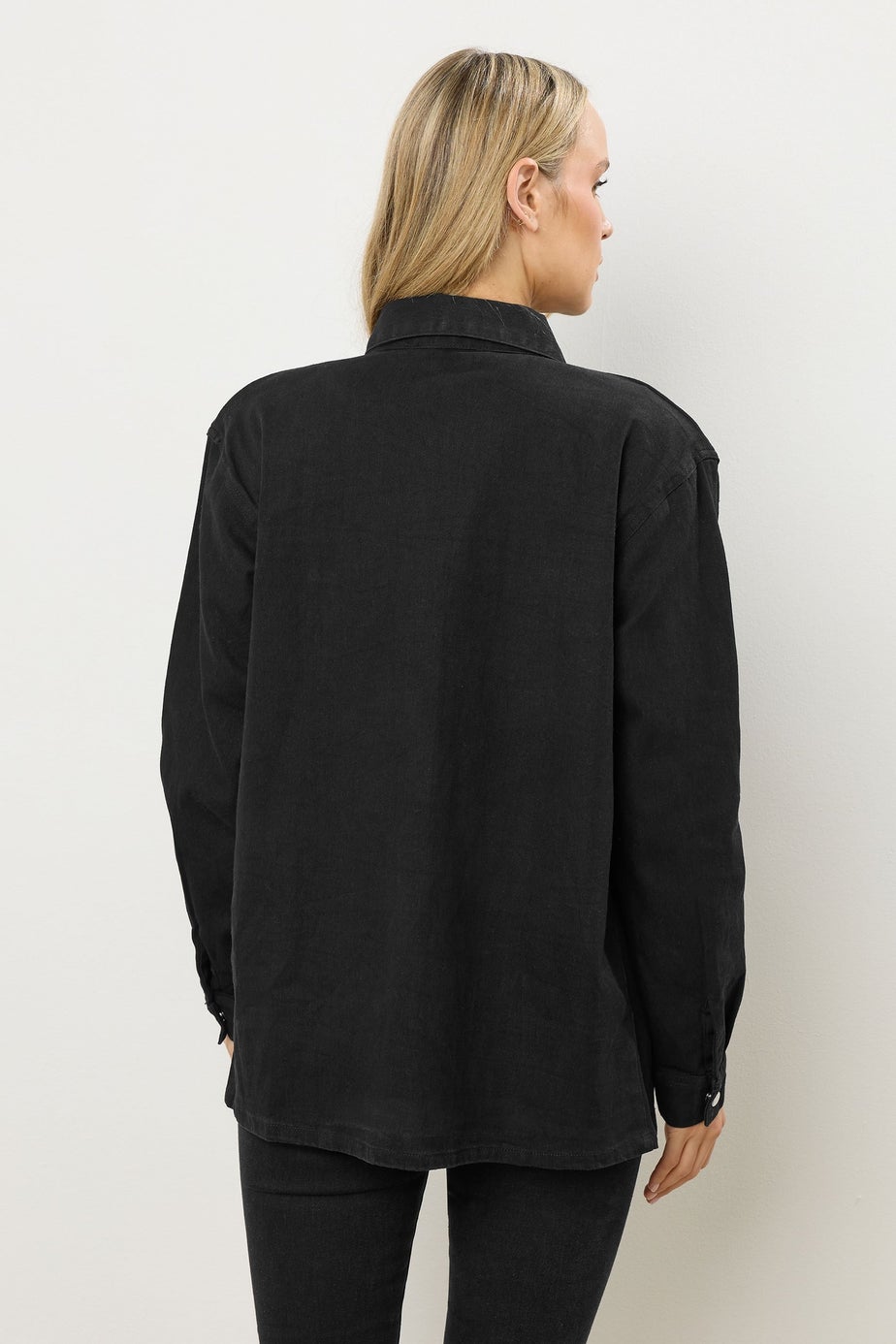 Long Tall Sally Black Denim Mid Wash Shirt