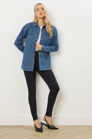 Long Tall Sally Blue Denim Mid Wash Shirt