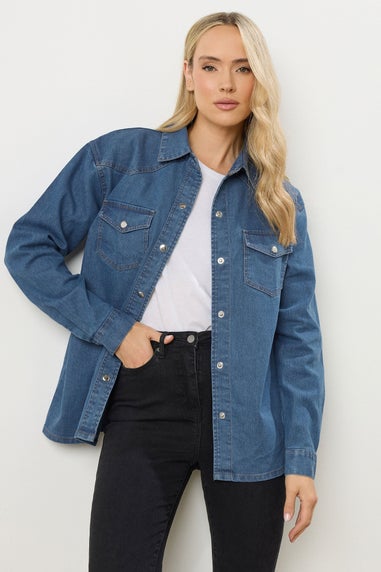 Long Tall Sally Blue Denim Mid Wash Shirt