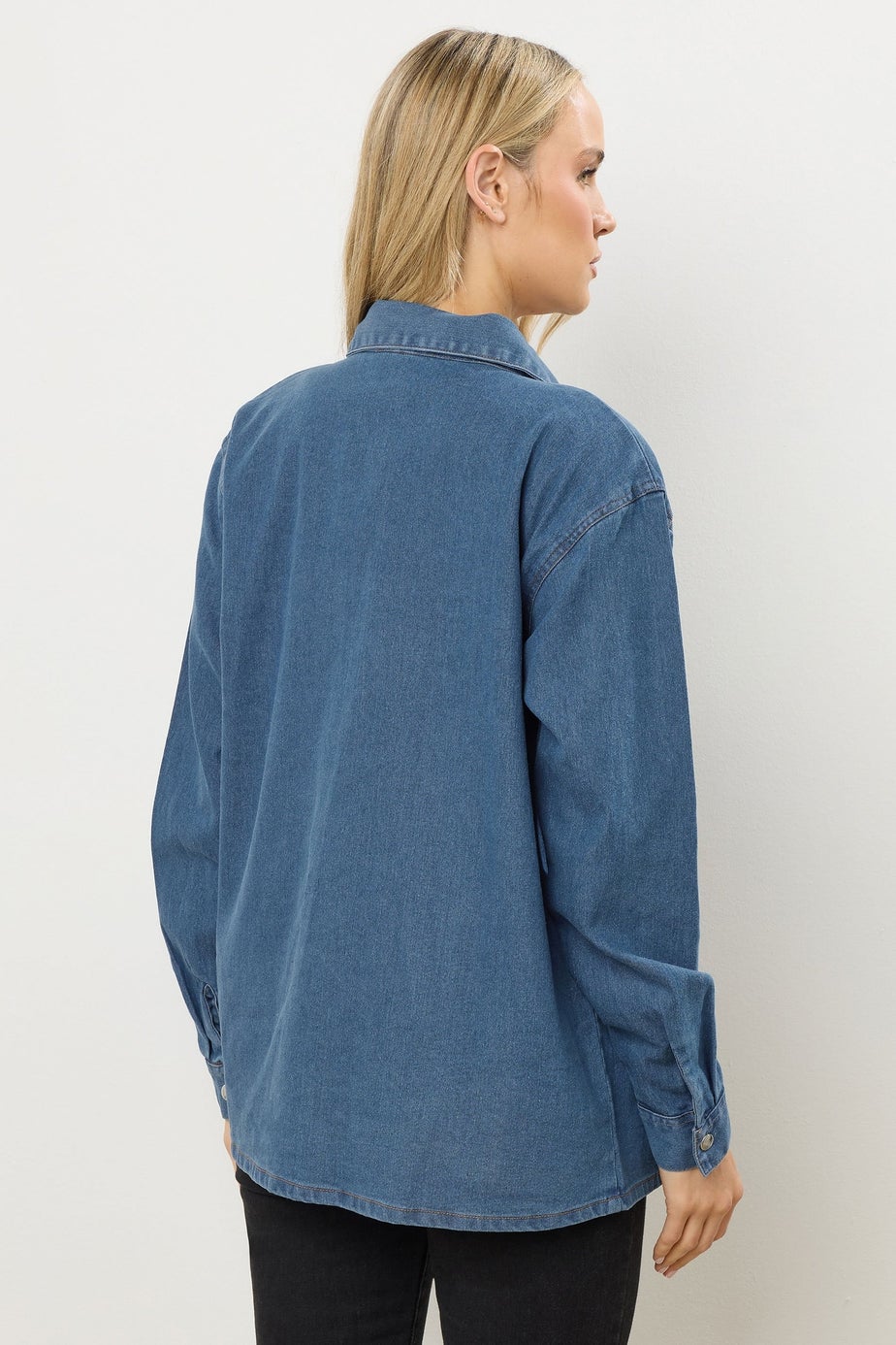 Long Tall Sally Blue Denim Mid Wash Shirt