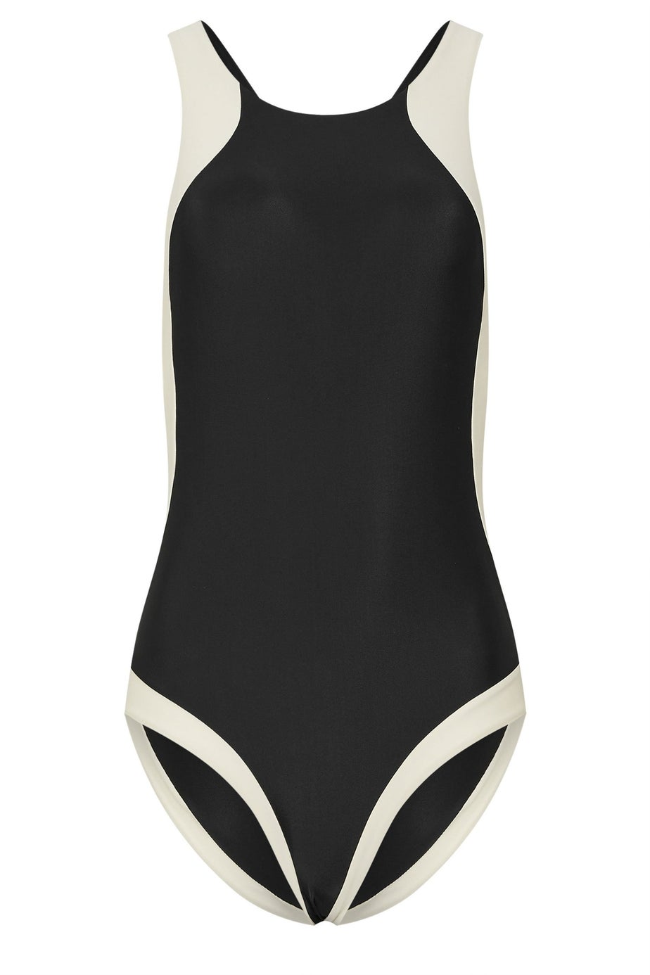 Long Tall Sally Black & White Colourblock Sporty Swimsuit