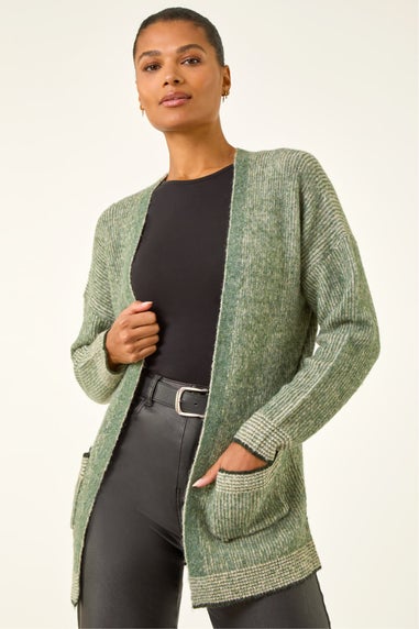 Roman Green Soft Knit Pocket Cardigan