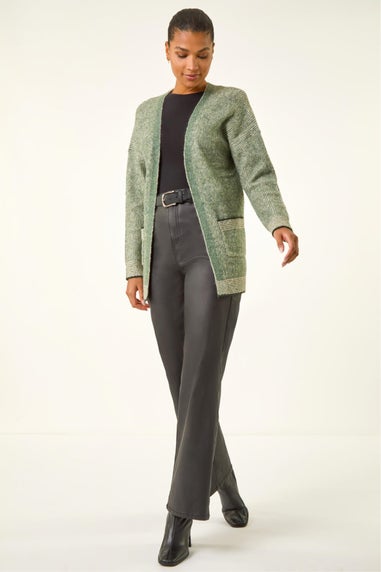 Roman Green Soft Knit Pocket Cardigan