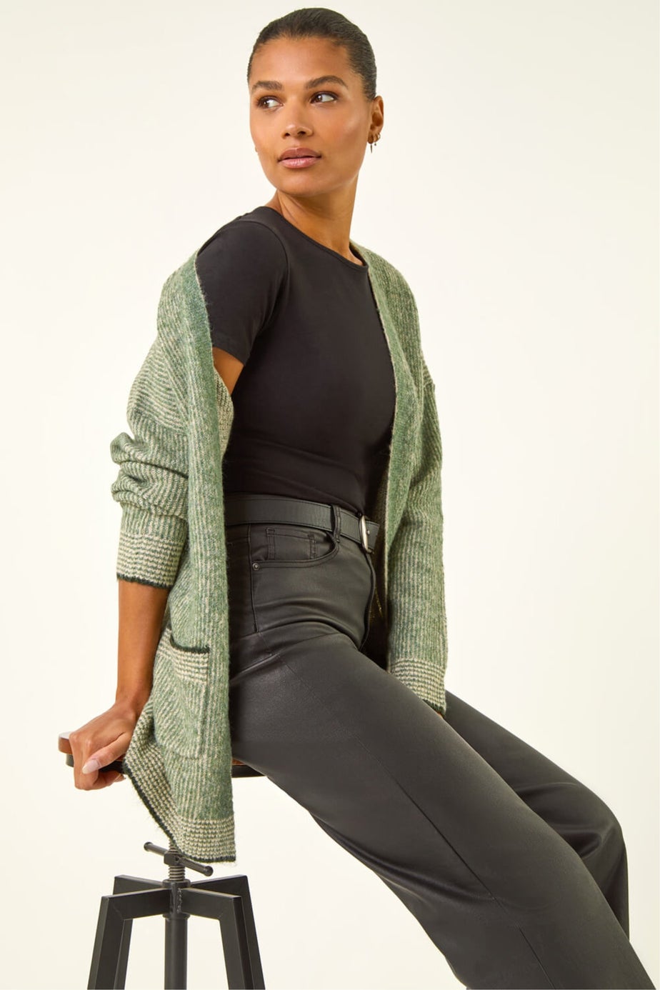 Roman Green Soft Knit Pocket Cardigan