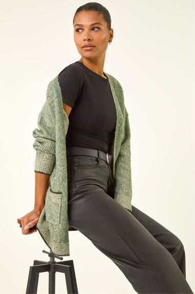 Roman Green Soft Knit Pocket Cardigan
