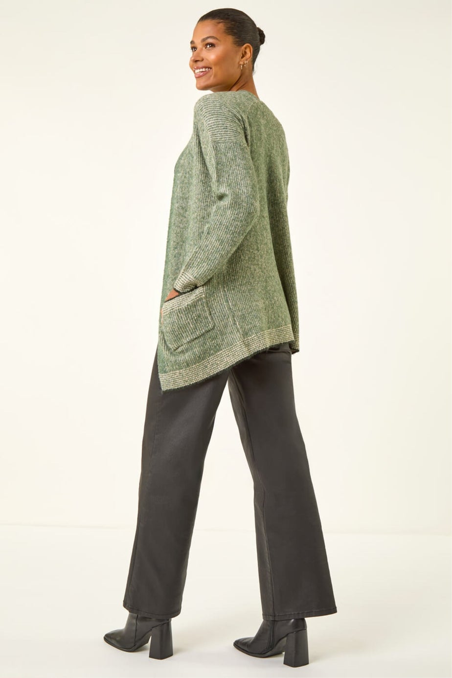 Roman Green Soft Knit Pocket Cardigan