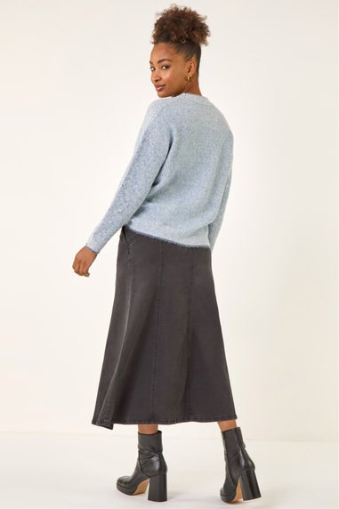 Roman Light Blue Stitch Detail Soft Knit Jumper