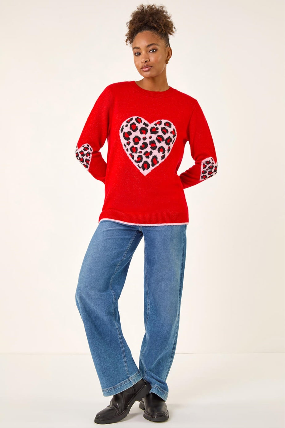 Roman Red Animal Heart Detail Knit Jumper