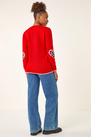 Roman Red Animal Heart Detail Knit Jumper