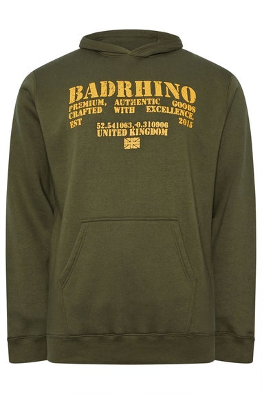 BadRhino Khaki Green Military Print Hoodie