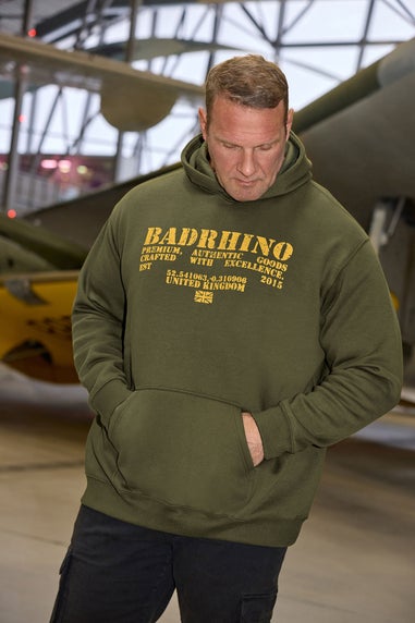 BadRhino Khaki Green Military Print Hoodie