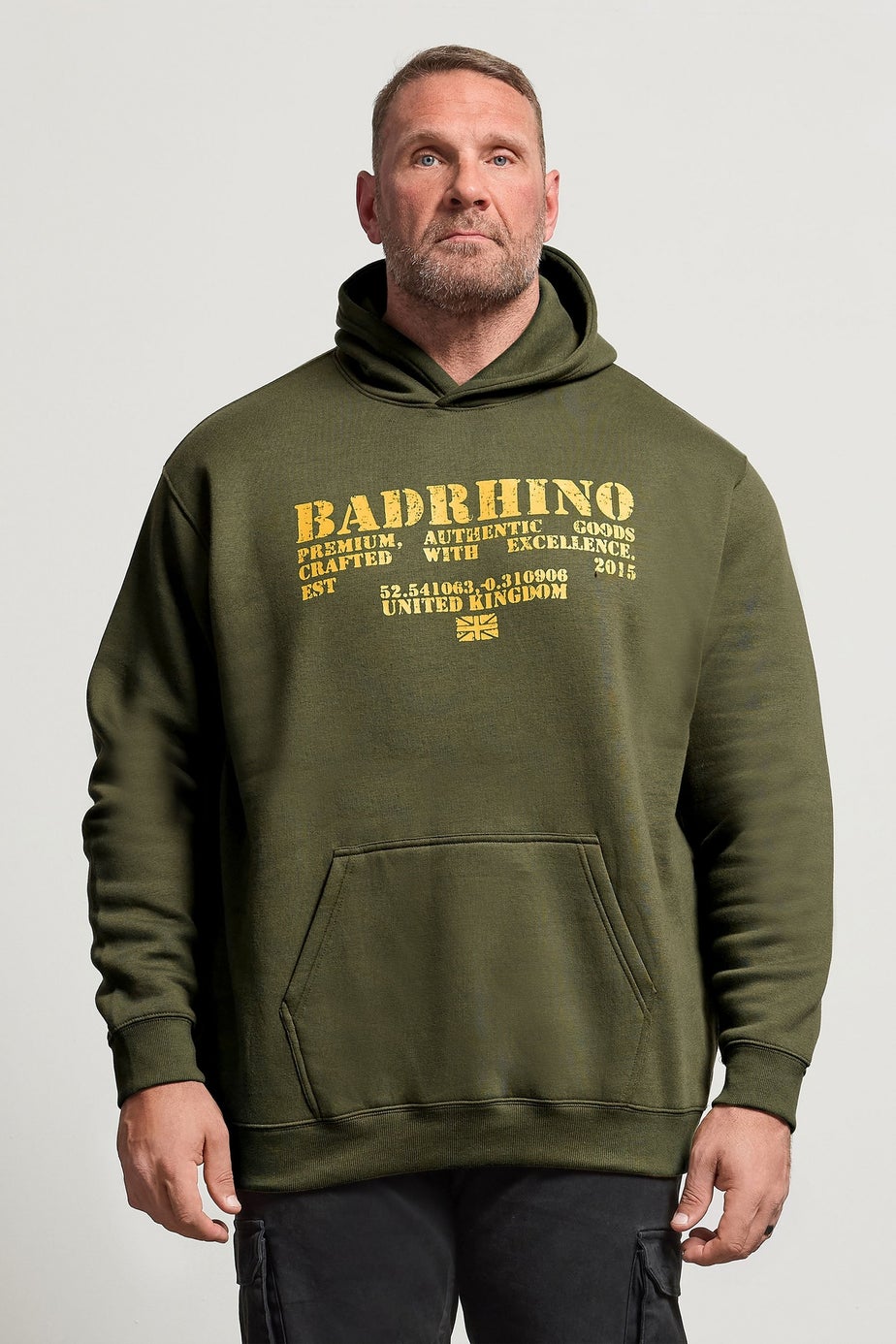 BadRhino Khaki Green Military Print Hoodie