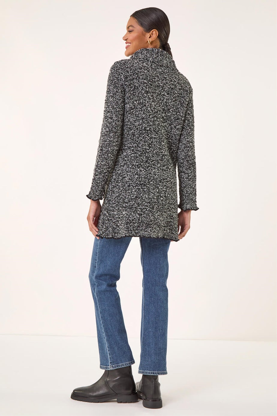 Roman Black Textured Pocket Knit Jumper