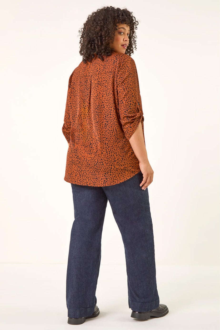 Roman Rust Curve Spot Print Tunic Top