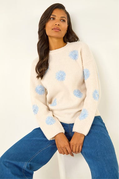 Roman Ivory Scattered Flower Knit Jumper