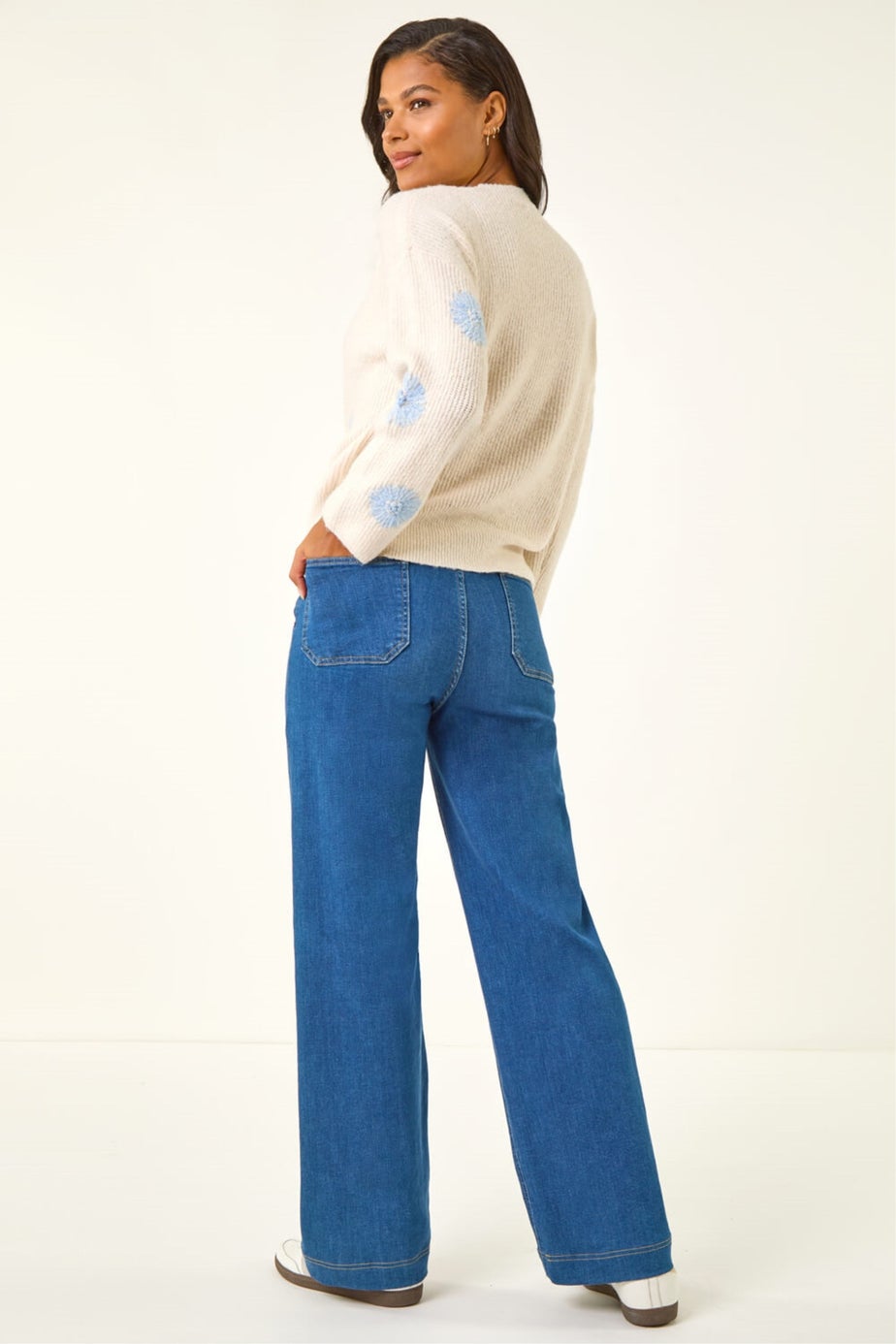 Roman Ivory Scattered Flower Knit Jumper